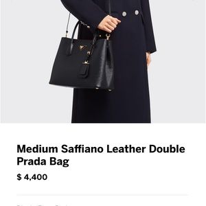Authentic medium saffiano double prada bag